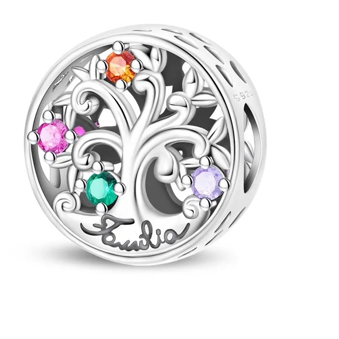 Authentic Original 925 Sterling Silver Family Life Tree Charms Beads DIY Women Birthday Jewelry Gifts