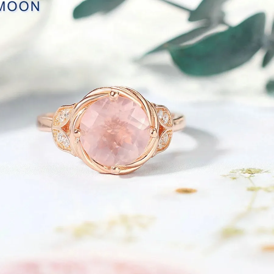 Authentic The Blossoming Heart: Natural Rose Quartz and 18K Rose Gold Talisman Ring