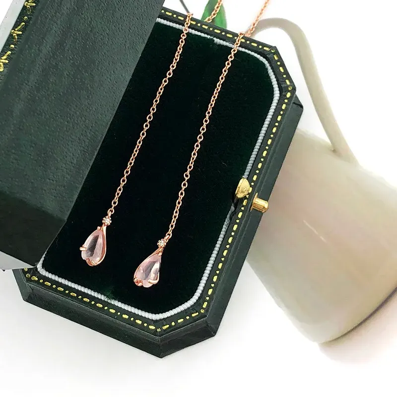 Authentic Rose Quartz Cherry Blossom Earrings of Abundance