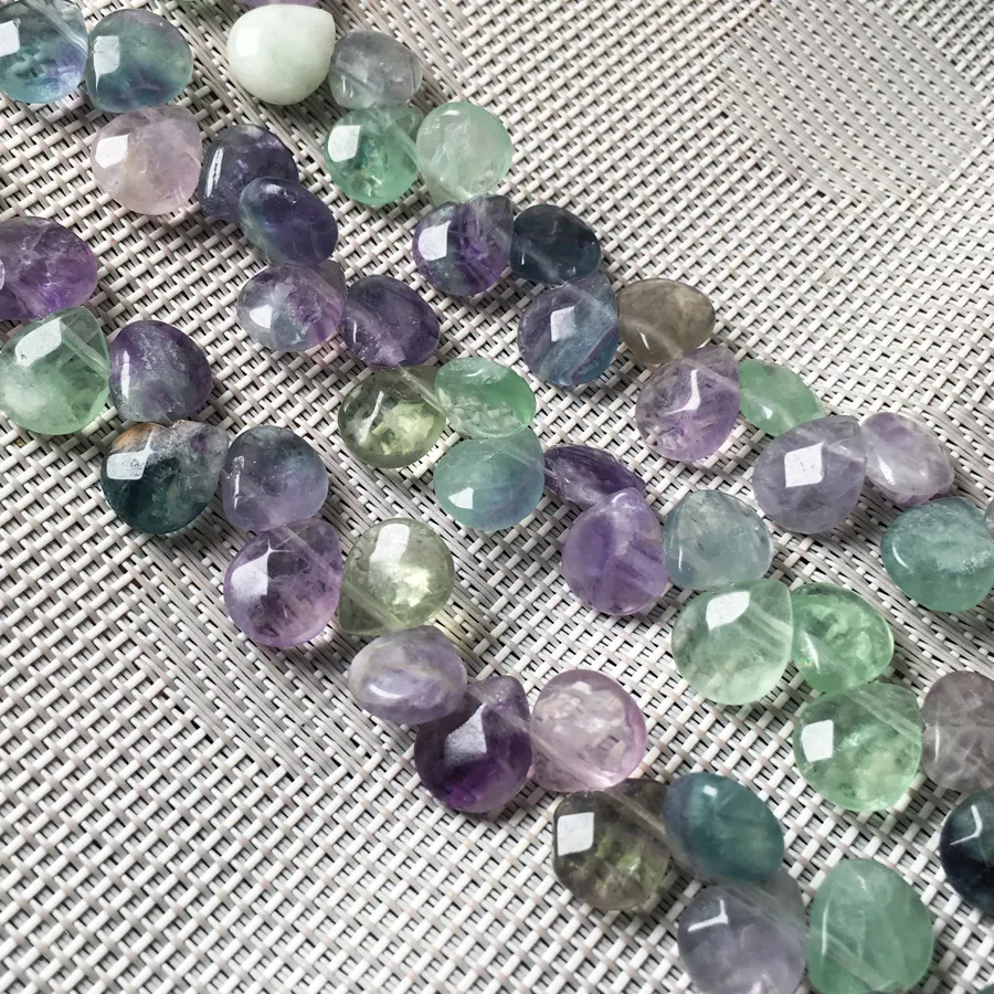 Authentic Natural stone Beads Faceted Water drop shape loose beads Fluorite Crystal string beaded For jewelry making DIY bracelet necklace