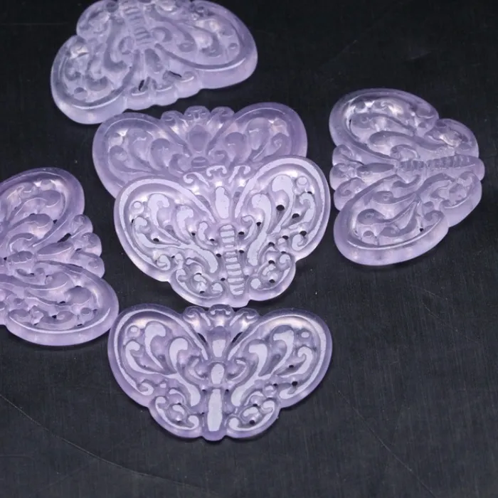 Authentic Ethereal Butterfly Talismans: Celestial Purple Jade adornments