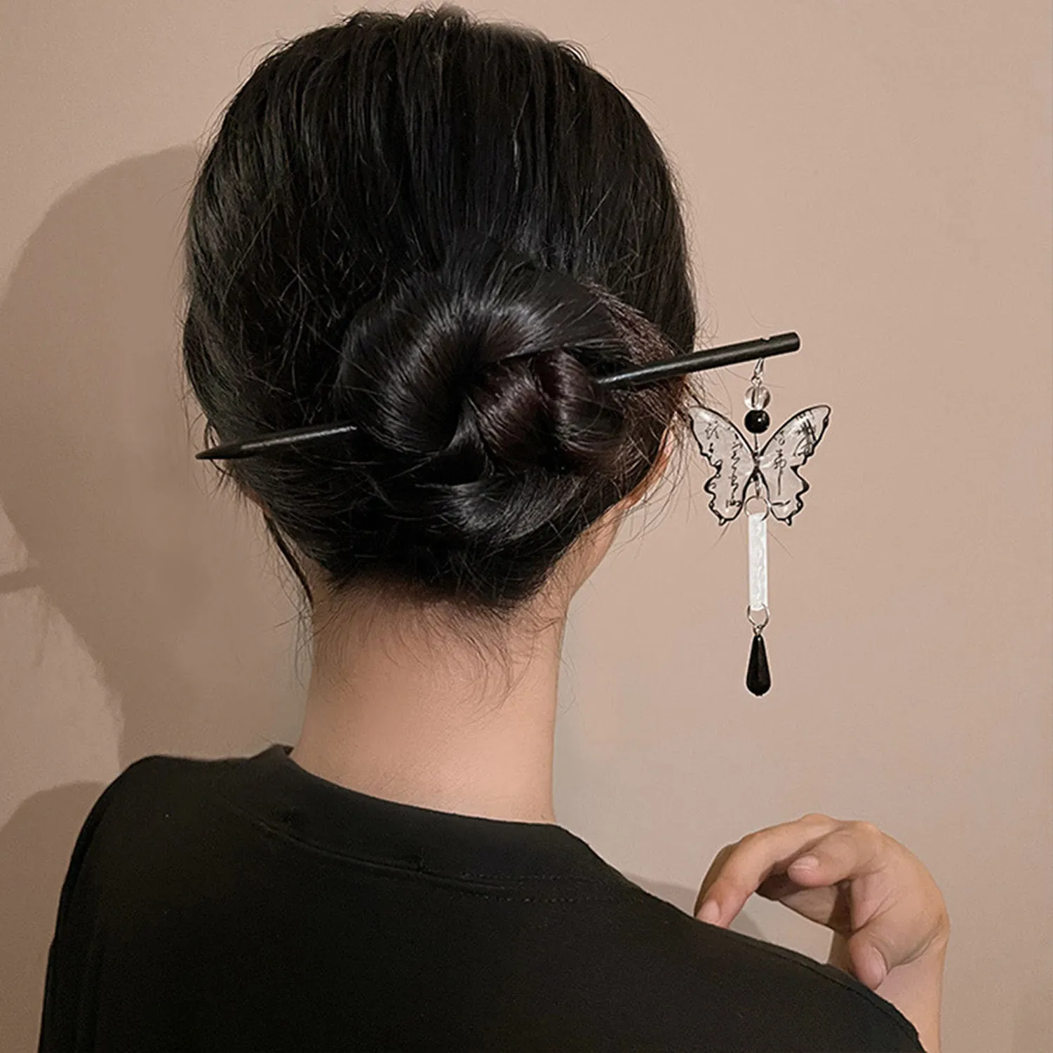 Authentic Butterfly Tassel Hairpin Jewelry Headdress Hair Clip Chinese Hanfu Hair Sticks Accessories