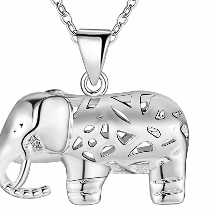 Authentic Street 925 Sterling Silver Pretty Elephant Pendant Necklace Accessories Designer Jewelry