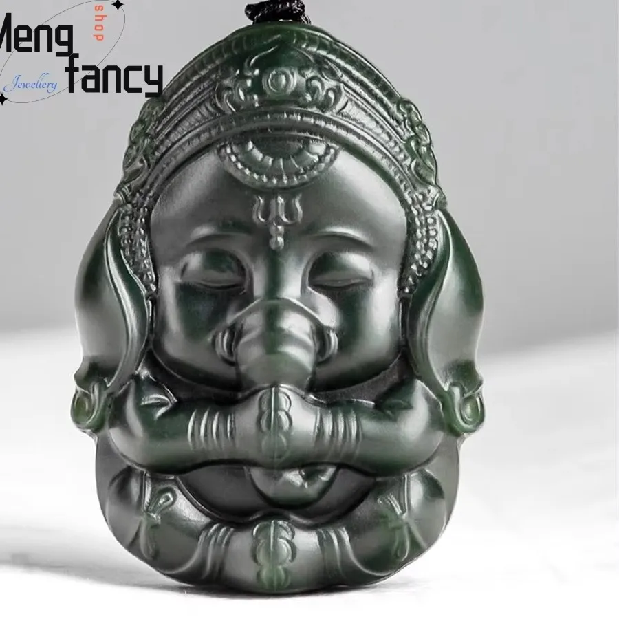 Authentic Divine Abundance Hetian Jade Elephant Talisman Of Fortune