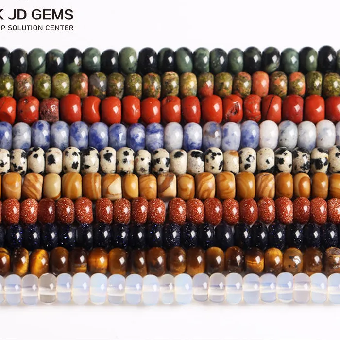 Authentic 6X4Mm Natural Stone Yellow Tiger Eye Agate Jade Abacus Shape Beads Flat Loose Spacer For Jewelry Making Diy Necklace Bracelet
