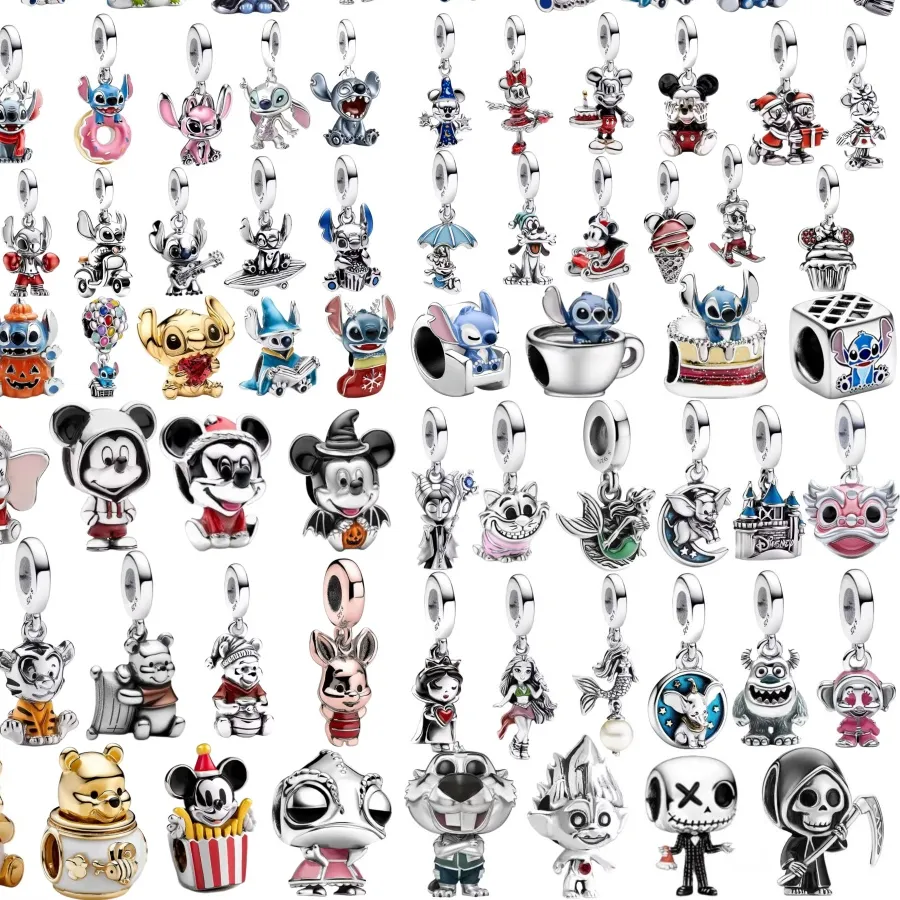 Authentic 925 Silver,Mouse,Bear,Elephant,Cup Bead Pendant,Suitable for European Original Bracelet DIY Accessories Exquisite Jewelry