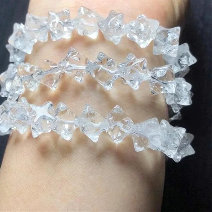 Authentic Clear Quartz Merkaba Energy Bracelet - Sacred Geometry Healing Talisman