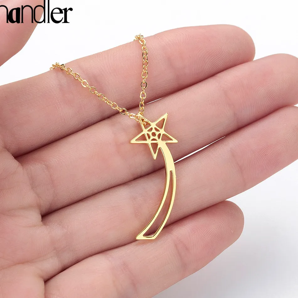 Authentic Falling Star Gold- Plated Celestial Pendant Necklace