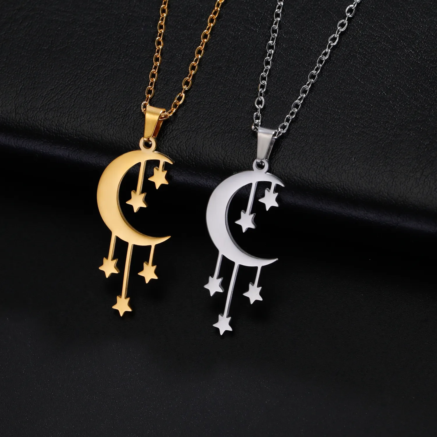 Authentic Celestial Harvest Crescent Moon and Shooting Stars Amulet