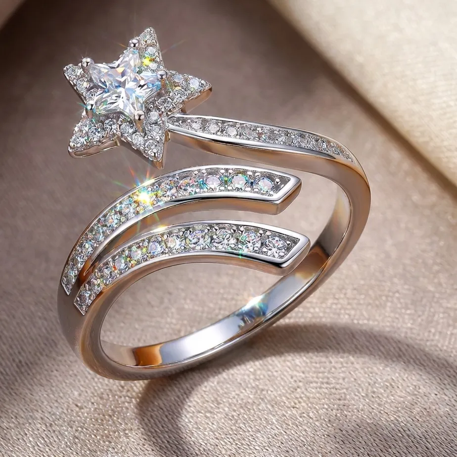 Authentic Shooting Star Luck Ring: Sparkle to Fortune