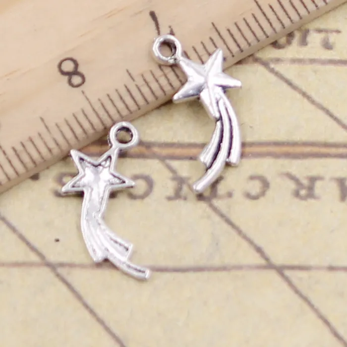 Authentic 30pcs Charms Shooting Star 16x8mm Tibetan Silver Color Pendants Antique Jewelry Making DIY Handmade Craft
