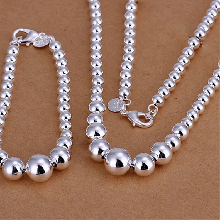 Authentic High quality 925 sterling silver fine Buddha beads Bracelets necklace Jewelry set for Women man Party wedding Gifts