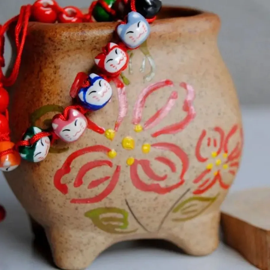 Authentic The Fortune-Caller: Ceramic Maneki Neko Sacred Wrist Talisman