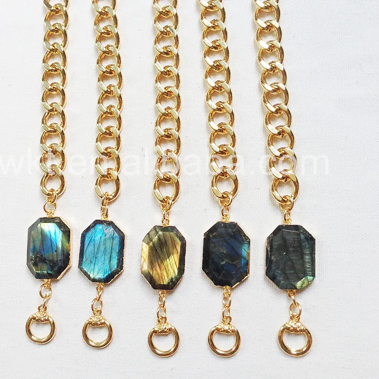 Authentic Ethereal Guardian: 24k Gold Plated Labradorite Chain