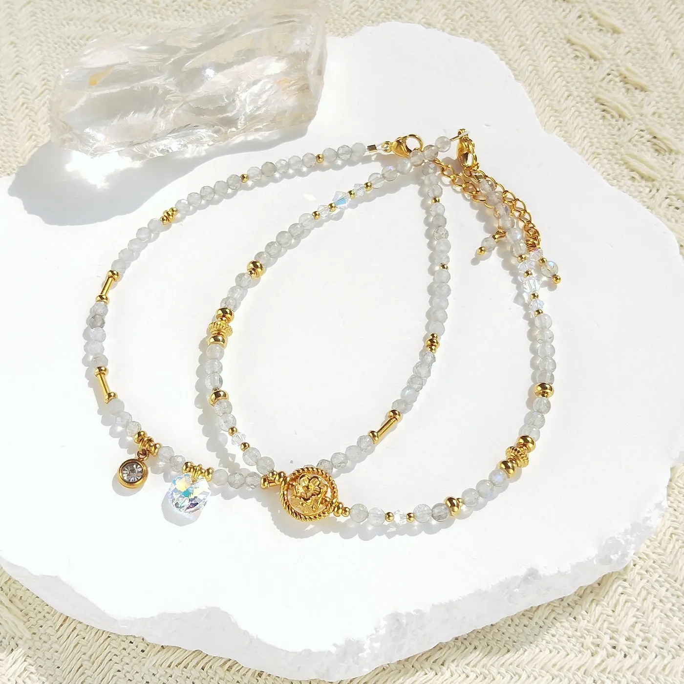 Authentic The Aurora Veil Labradorite Sacred Anklet