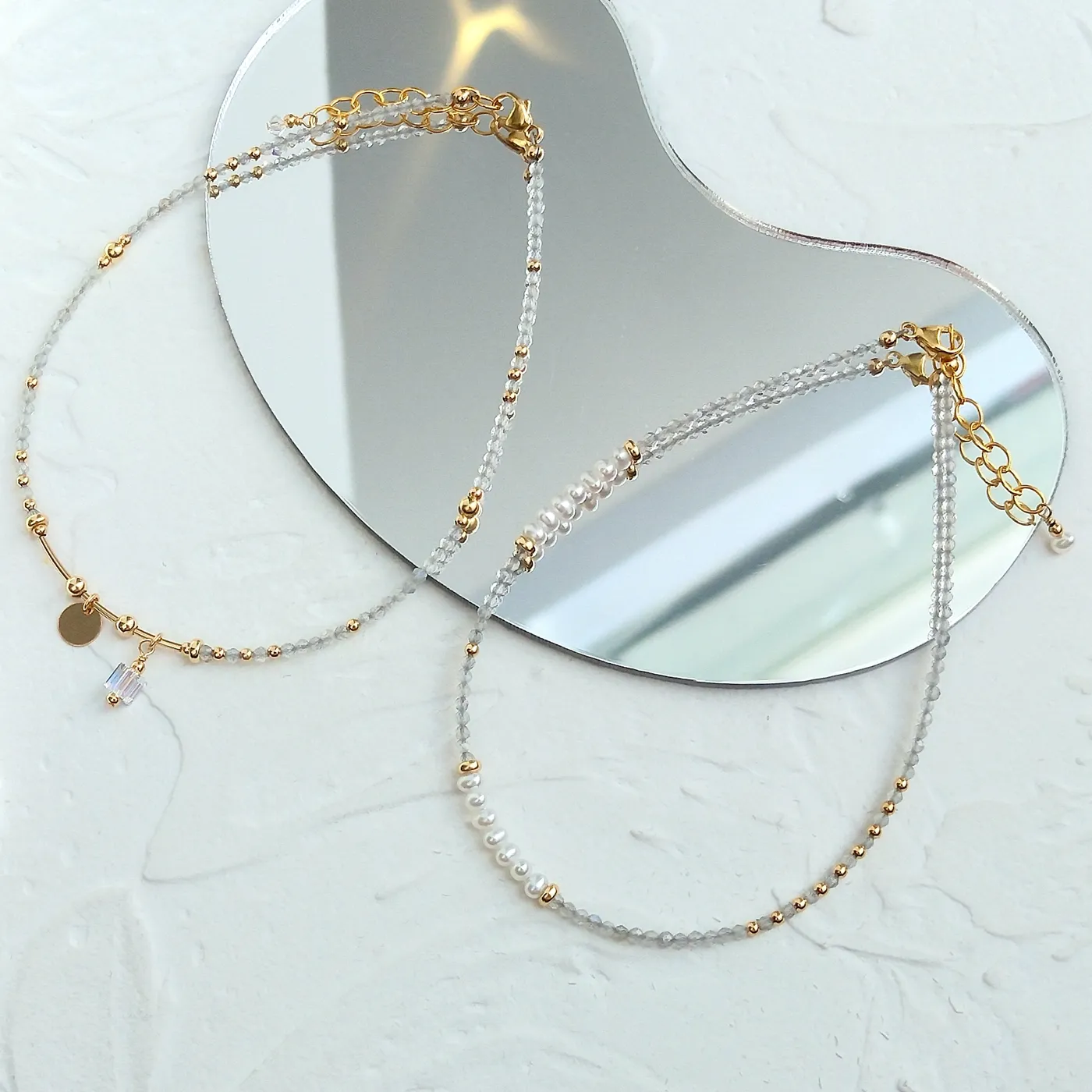 Authentic The Celestial Luminary: Labradorite and Pearl Sacred Anklet