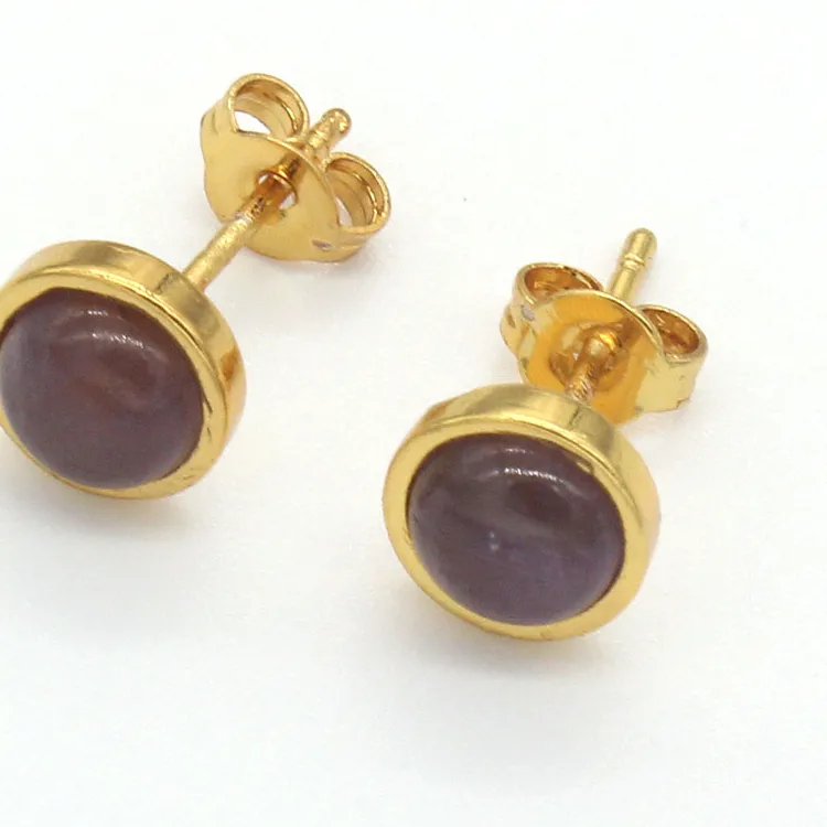 Authentic Celestial Sphere Crystal Studs - Sacred Gemstone Amulets of Love and Intuition