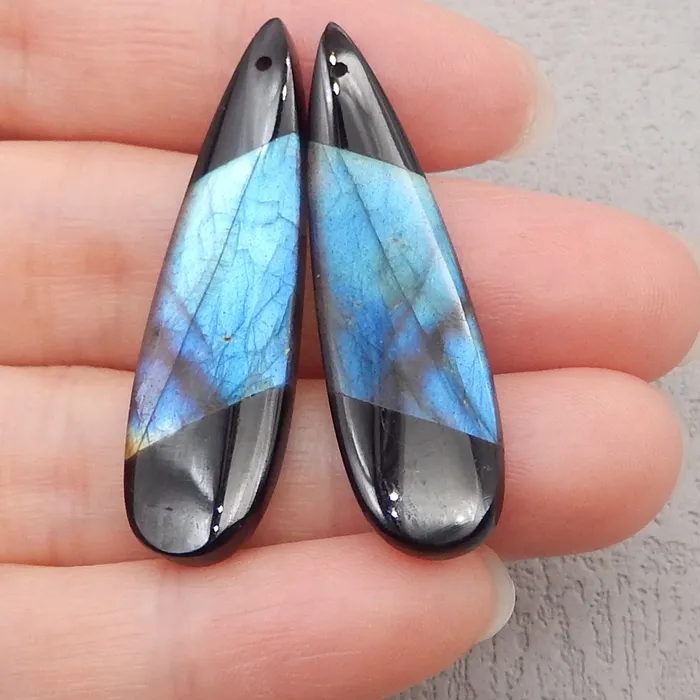 Authentic Tears of the Mystics: Obsidian and Labradorite Sacred Water Drop Talismans