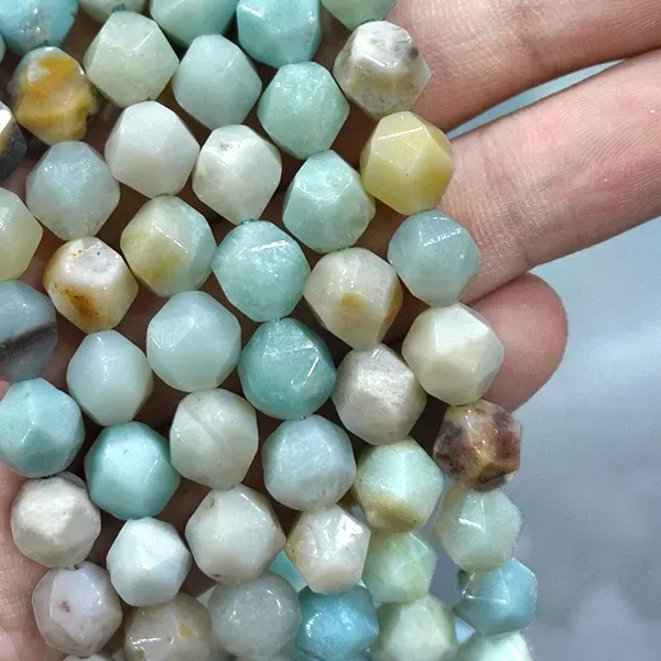 Authentic Sacred Amazonite Faceted Strands of Truth and Harmony