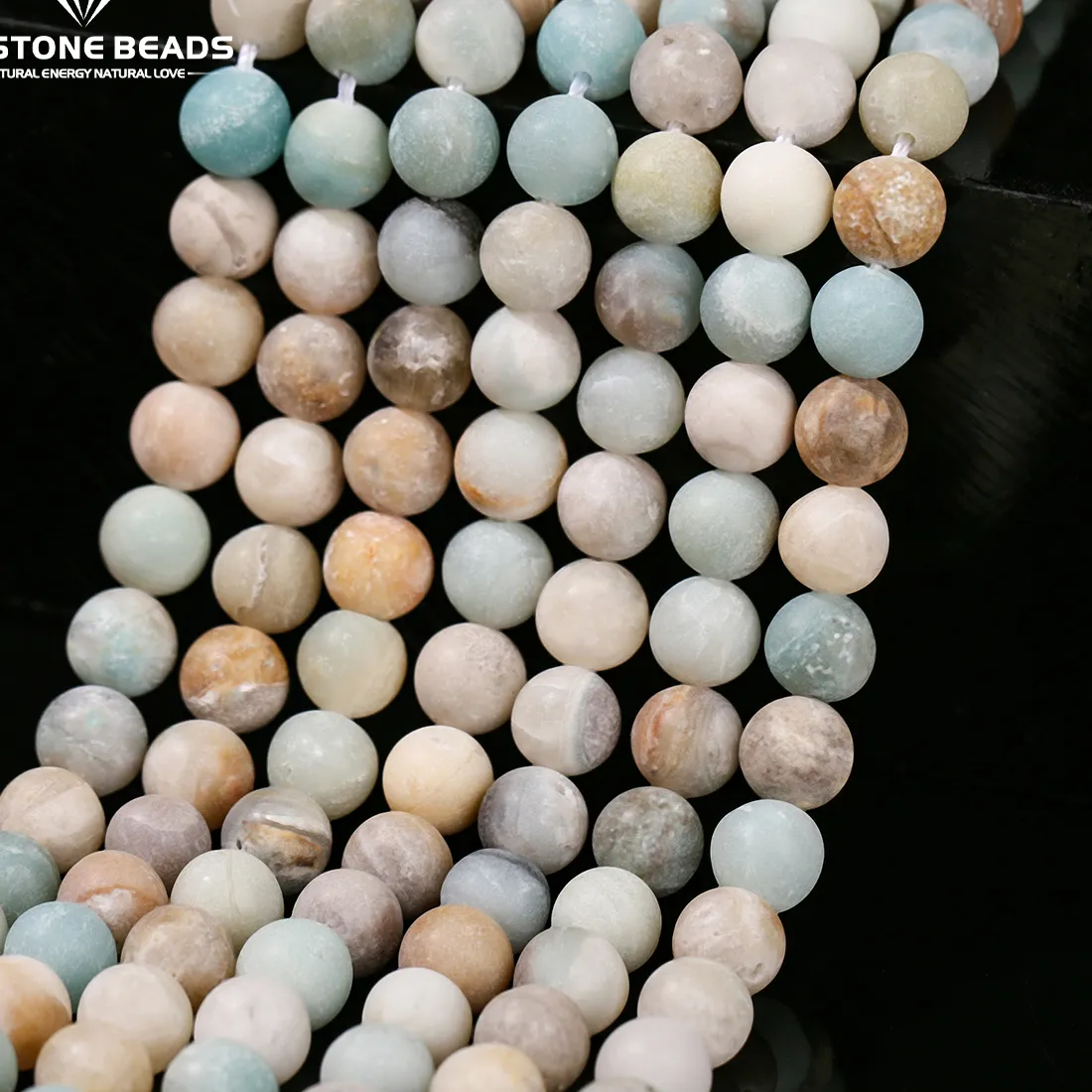 Authentic Frosted Natural Stone Amazonite Bead Round Loose Spacer Beads For Jewelry Making DIY Bracelet Necklace Accessories 4 6 8 10mm