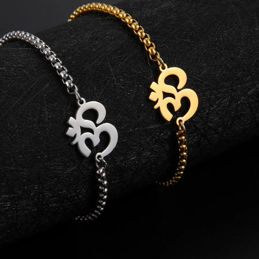 Authentic Om Yoga Buddhism Hindu Spiritualcharm Lotus Flower Bracelet Aum Sanskrit Symbol Amulet Jewelry