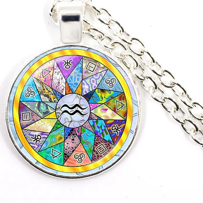 Authentic Cosmic Alignment of the Zodiac: 12 Constellation AUM OM Symbol Necklace for Harmony and Balance