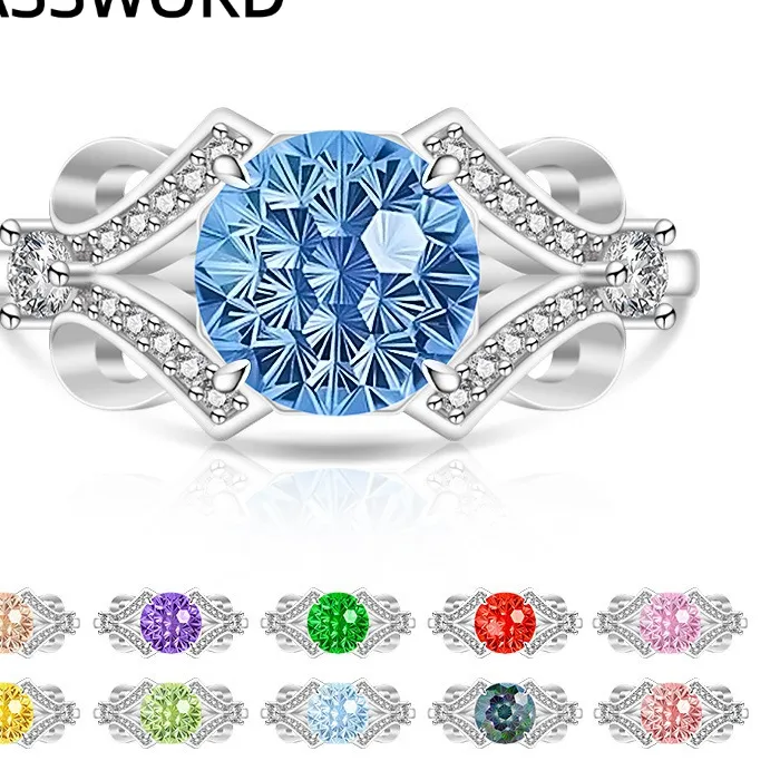 Authentic Moonlit Eternity: Twisted Infinity Band of Sky Blue Crystal
