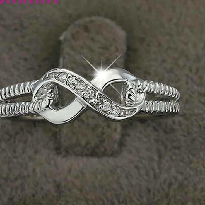 Authentic 100 925 Sterling Silver Infinity Forever Love Finger Ring Jewelry Year