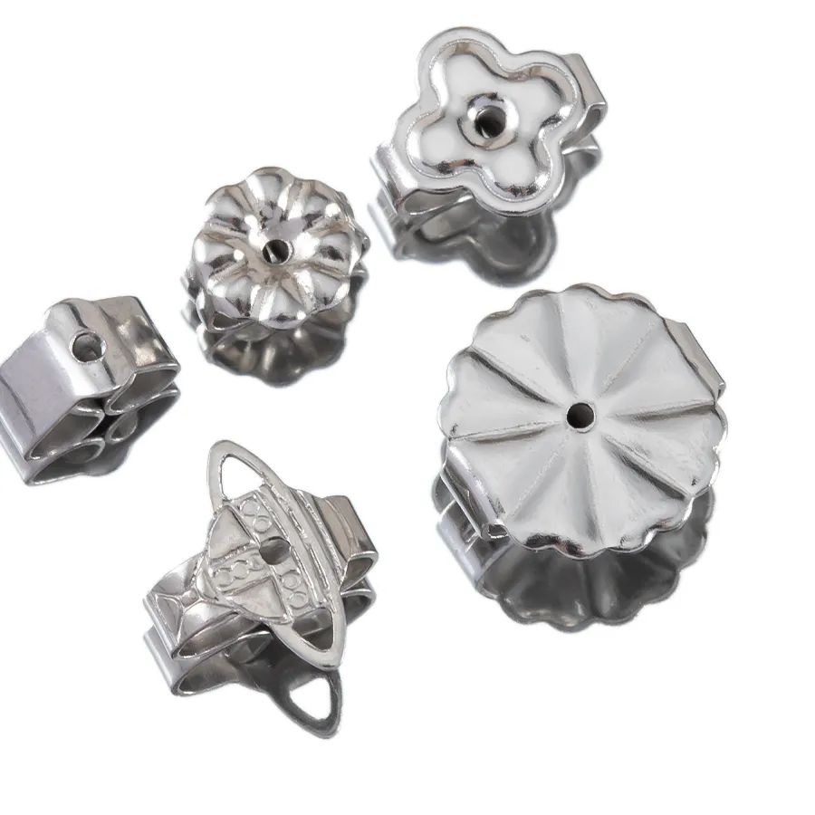 Authentic 50-100pcs Flower Earrings Back Butterfly Round Ear Nut Stopper DIY Jewelry Making Supplies Earring Accessories