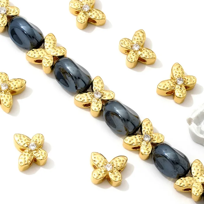 Authentic Golden Metamorphosis Butterfly Spacer Beads