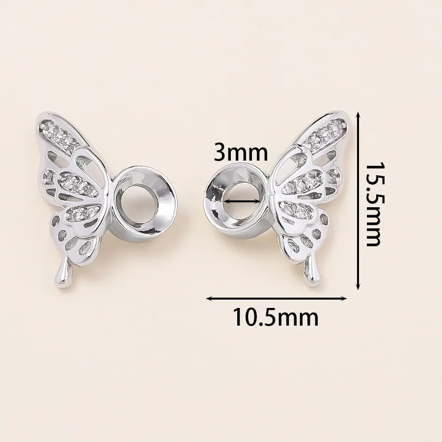 Authentic Metamorphosis of Light - 14K/18K Gold Plated Butterfly Wing Zircon Sacred Spacer Bead