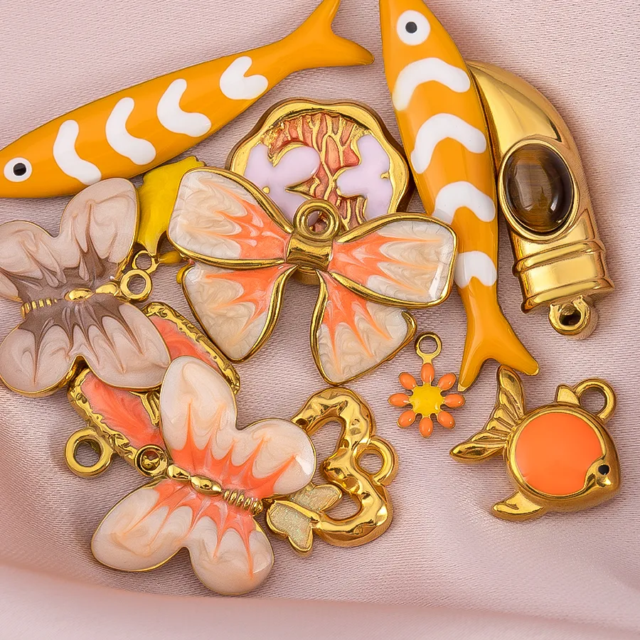 Authentic Celestial Metamorphosis: The Golden Butterfly and Sacred Fish Amulet Duo