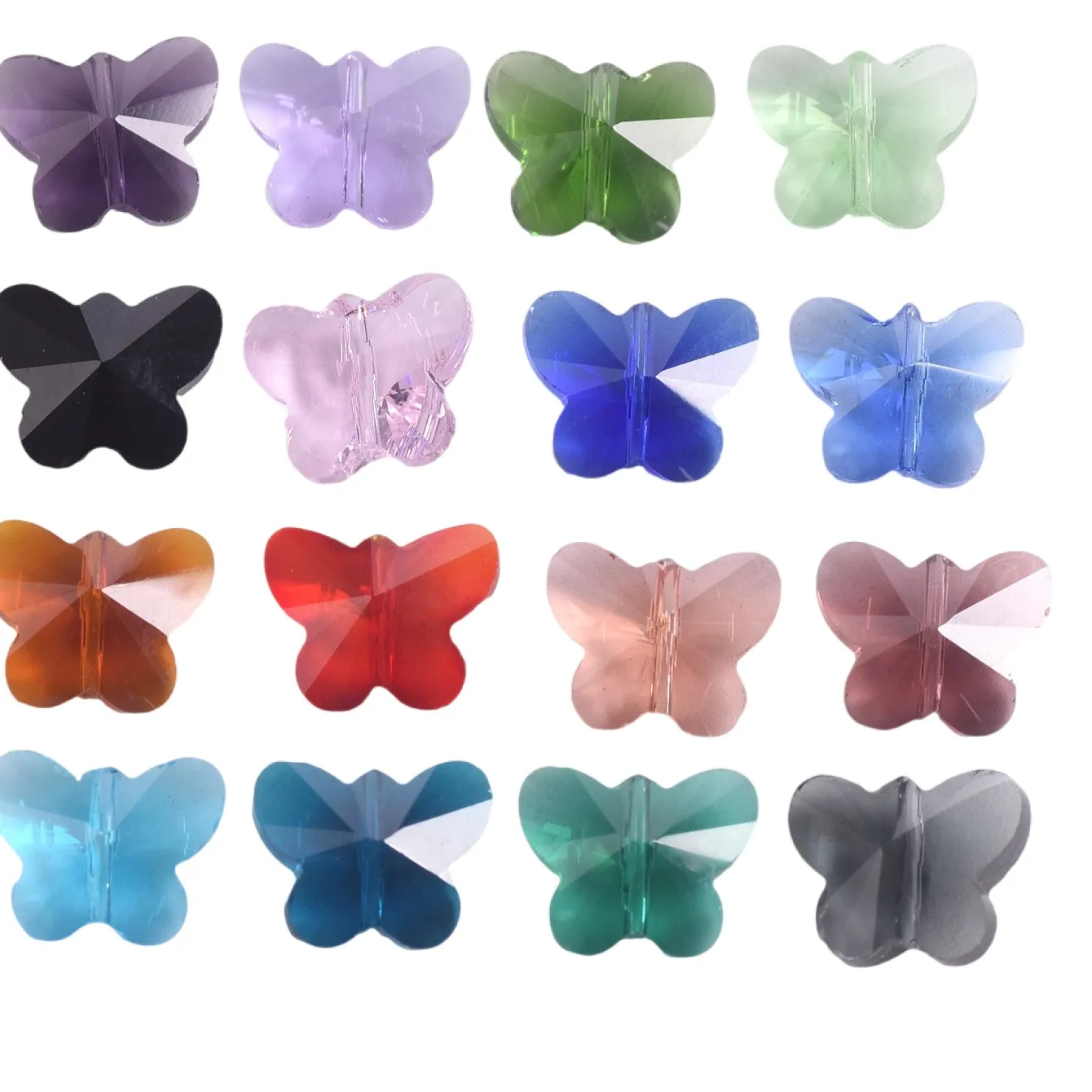 Authentic Iridescent Wings of Transformation: 10 Butterfly Shaped Crystal Glass Beads