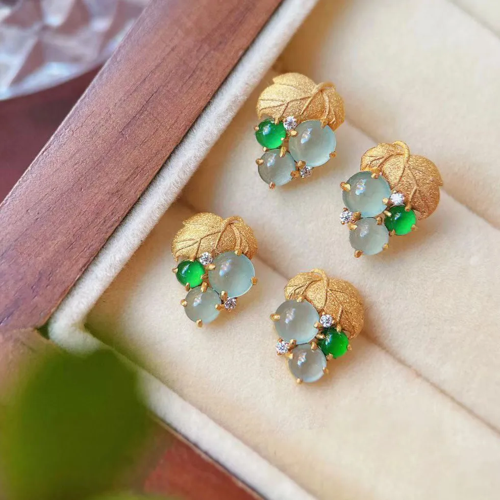 Authentic The Grape Of Fortune Chalcedony Earrings For Abundance And Grace
