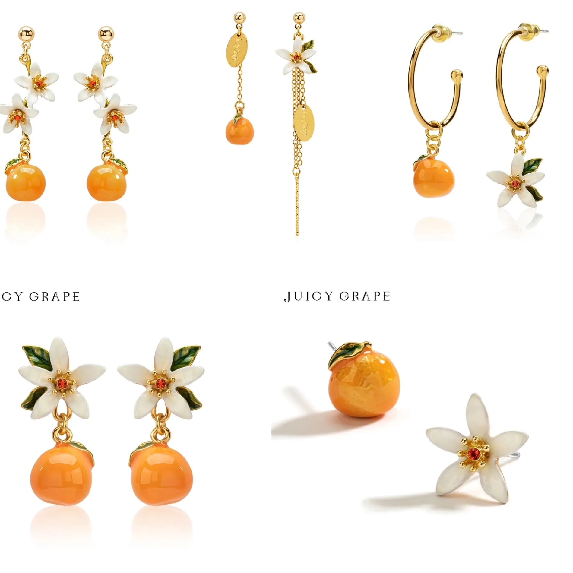 Authentic Whispers of the Orchard: Golden Orange Blossom & Gardenia Talisman Earrings