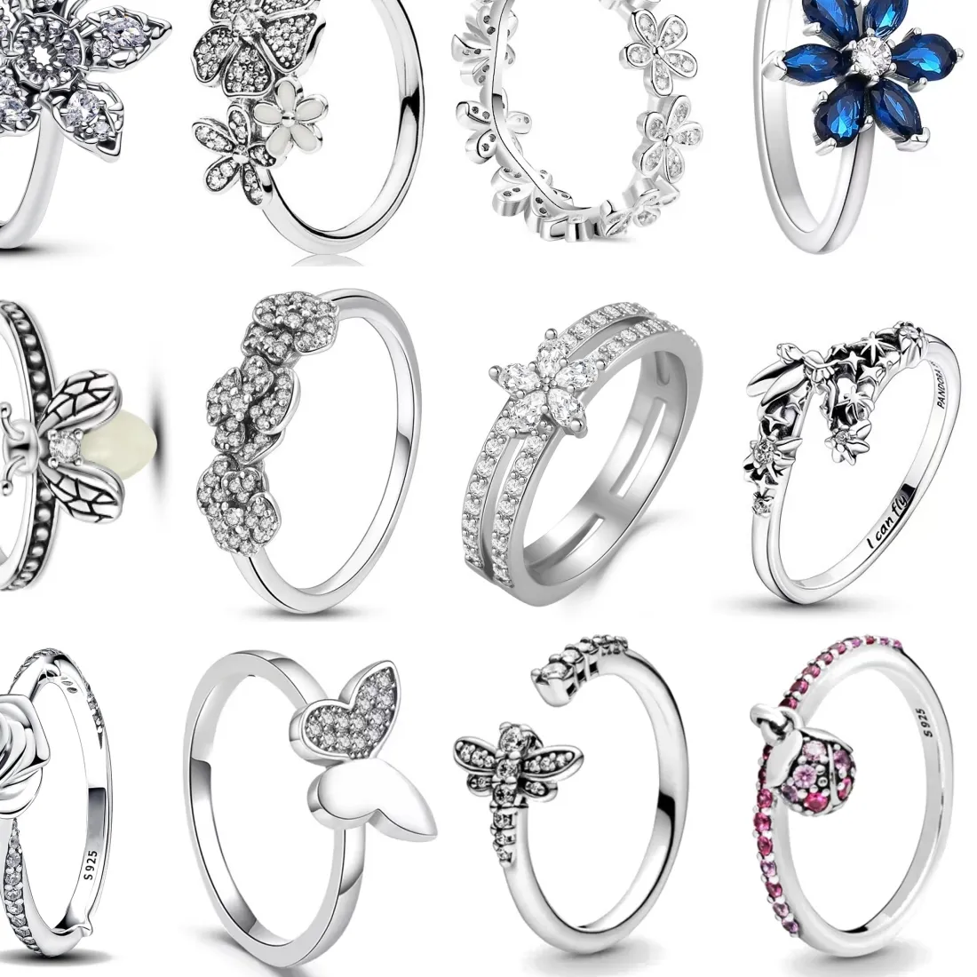 Authentic 925 Originales Silver Flowers Flower Fairy Rose Firefly Wedding Ring Set For Woman Luxury Tiki Jewelry Party Things From €1