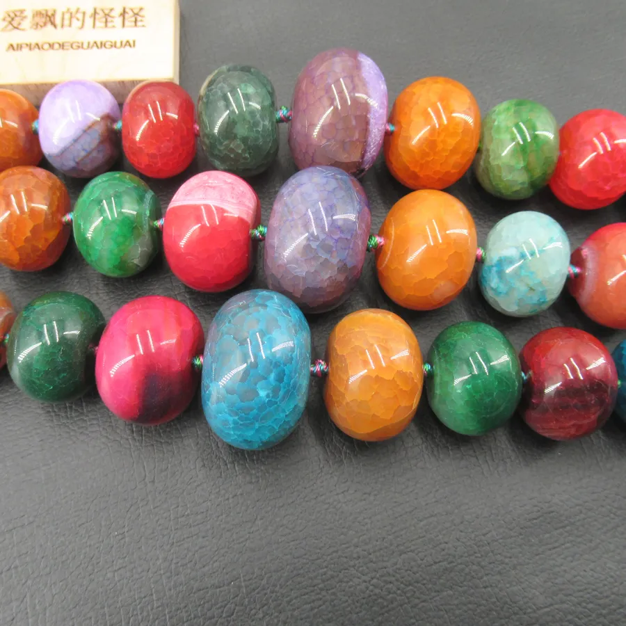 Authentic APDGG Mix Color Fire Agate Abacus Nugget Loose Beads Jewelry Making DIY