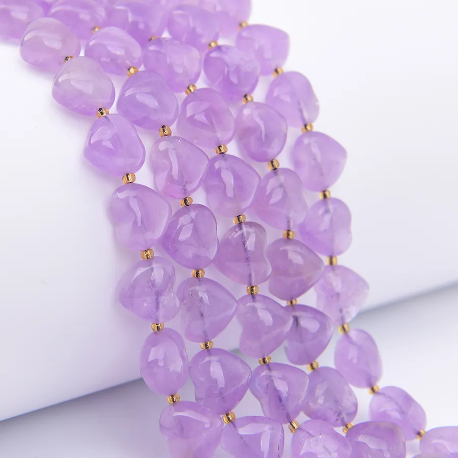 Authentic APDGG 14x15mm Natural Purple Amethyst Quartzs Smooth Heart Nugget Loose Beads 15'' Strand Jewelry Making DIY