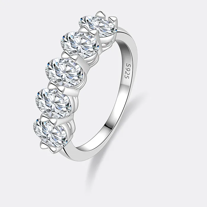 Authentic The Celestial Quintet: Oval Moissanite Radiance Ring