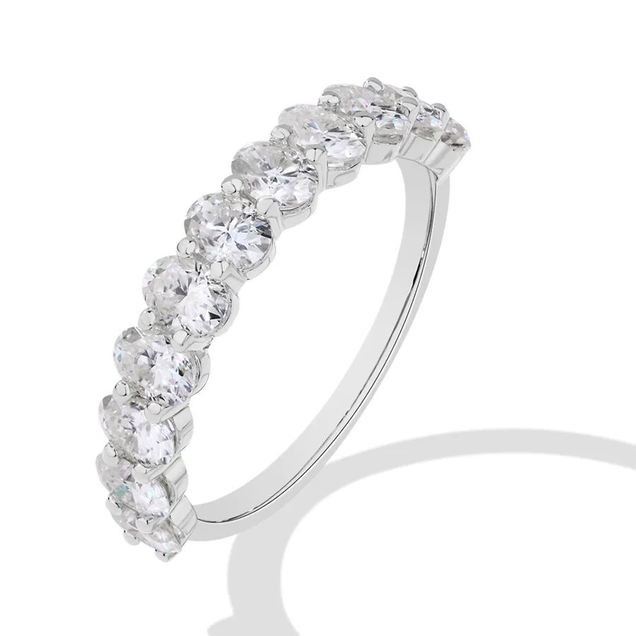 Authentic ATTAGEMS Oval Cut Moissanite Rings for Women 1.8CTW DVVS1 Diamond S925 Silver 18K Gold Plated Matching Wedding Band Jewelry
