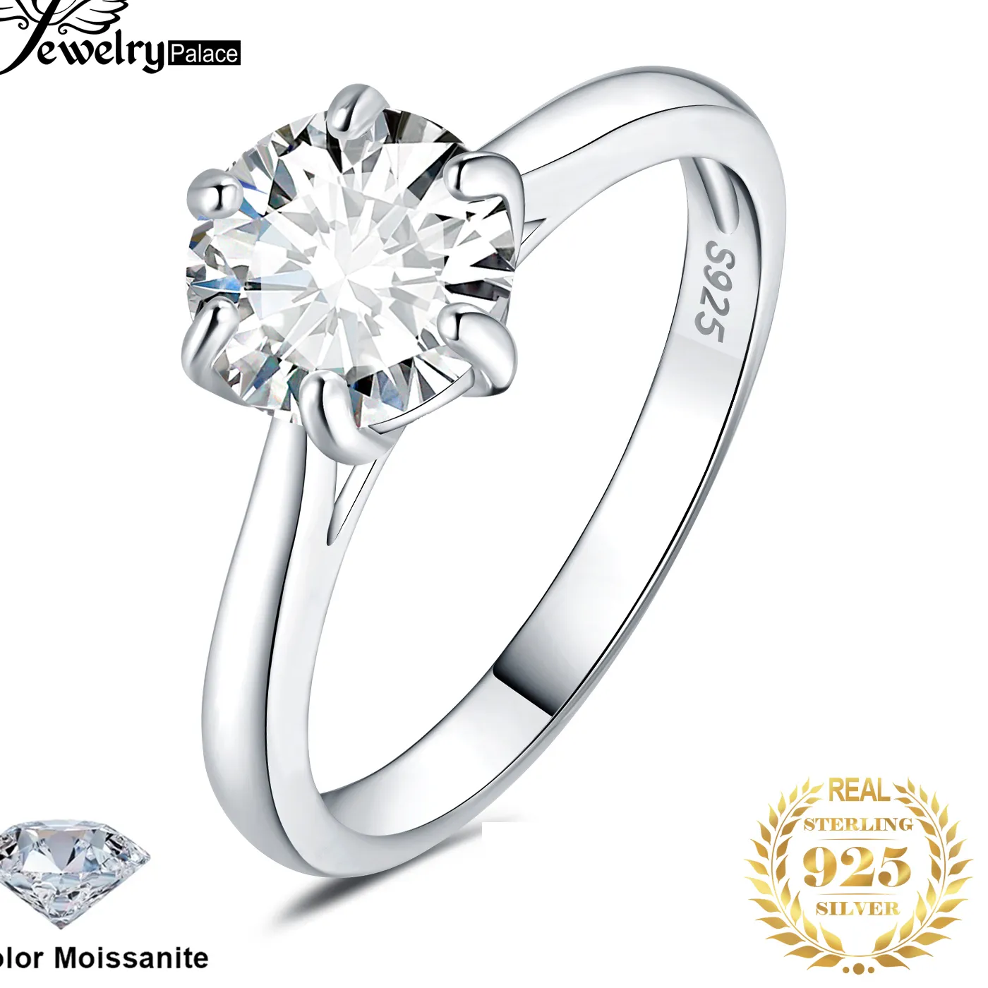Authentic Celestial Moissanite D‑Color Silver Solitaire Ring – A Beacon of Eternal Union
