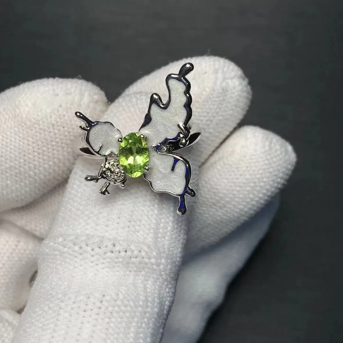 Authentic Arrival Natural Peridot Rings Female Jewelry For Women Cute Stone