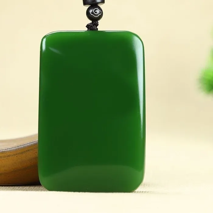 Authentic Authentic Hotan Jade Pendant Necklace Male and Female Bread Token Couple Pendant Safe Feng Shui Good Luck Nothing Token