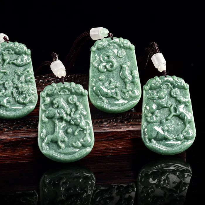 Authentic Celestial Harmony Jade Zodiac Amulet - Guardian of Prosperity and Vitality