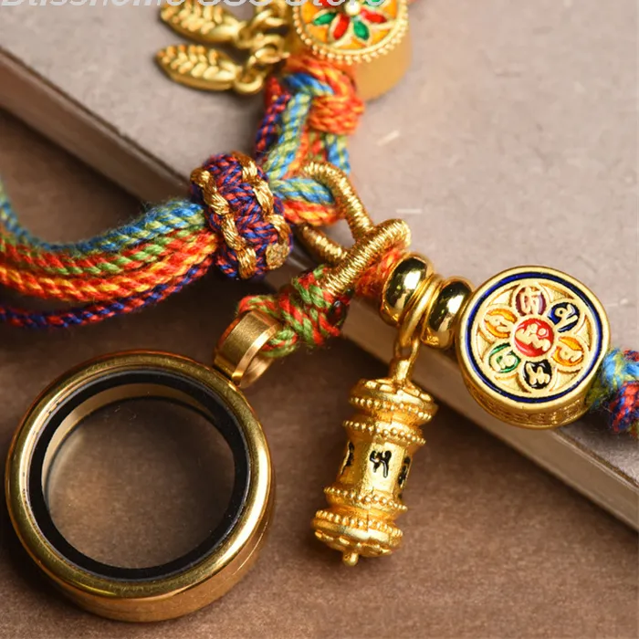 Authentic 【S】Hand-woven Style Bracelet Zakiram Bracelet Green Fashionable Jewelry And Accessories Tara Five Master Thangka Bracelet