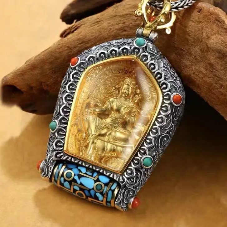 Authentic Guardian of the Green Tara: Radiant Buddha Pendant of Protection