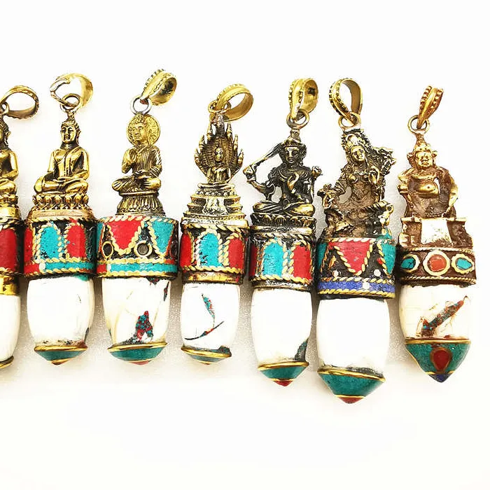 Authentic The Radiant Tara: Golden Conch Amulet of Compassionate Grace