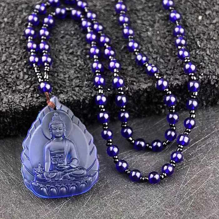 Authentic Green Tara Manjushri Amitabha Pendant Long Sweater Chain Prayer Necklace Jewelry