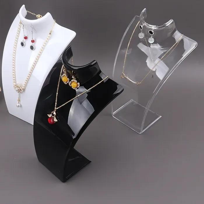Authentic Plastic Mannequin Necklace Display Bust Stand Holder Jewellry Mannequin Bust Rack for Necklaces Pendant Earrings Display Shelf