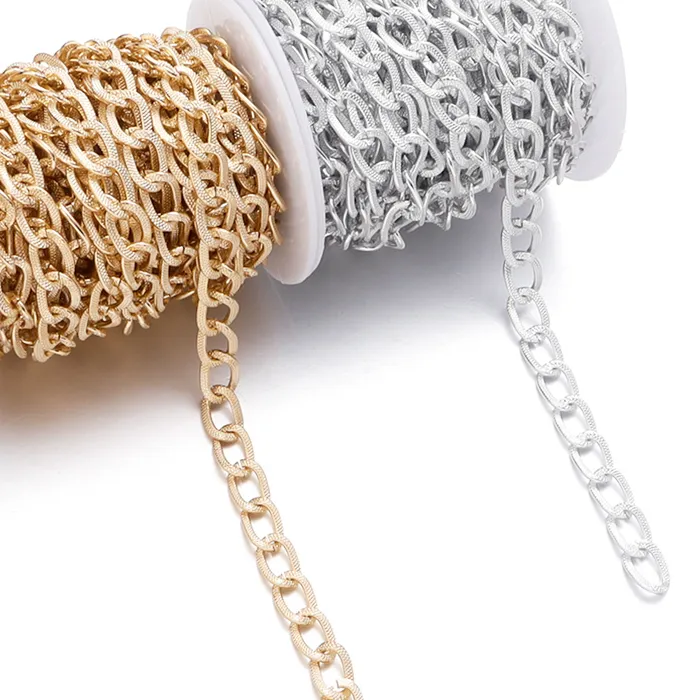 Authentic 5 yard/lot Metal Aluminium Chain Link Chain For Jewelry Making Triangle Cross Chain DIY Bracelet Necklace Accessories